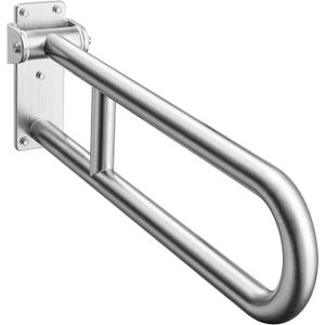 Toilet Grab Bar, Flip Up Foldable Bathroom Safety Handrail, Wall Mounted 304 Stainless Steel Support Rail for Elderly Seniors Handicap Toilet Assistance（24inch）