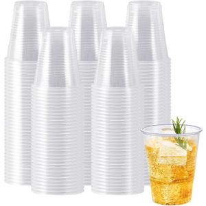 SIUQ 300 Pack 12 oz Clear Plastic Cups, 12 Ounce Disposable Cold Drinking Cups for Party, Picnic, Wedding, BBQ, Travel, Christmas, Halloween, Events