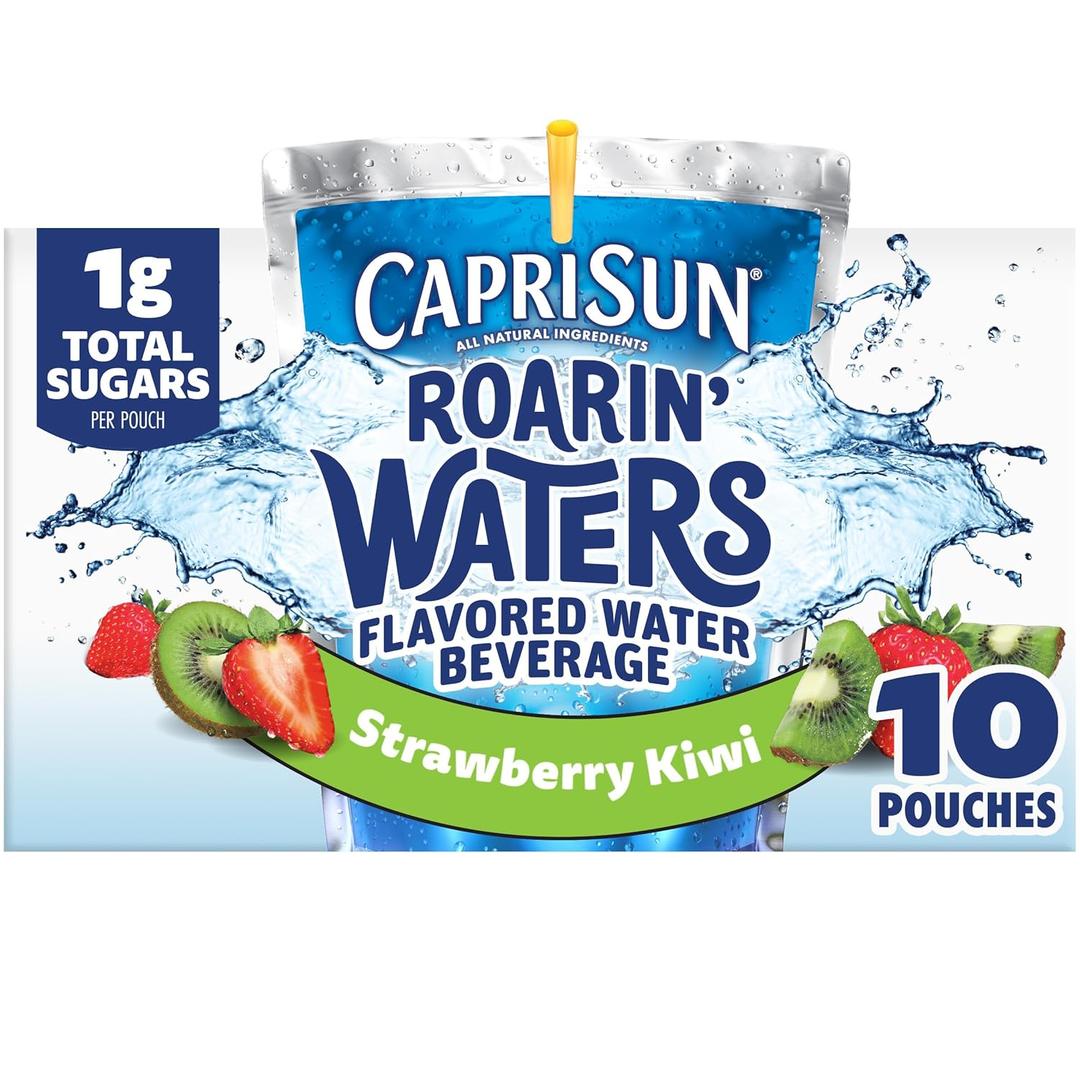 Capri Sun Roarin' Waters Strawberry Kiwi Surf Flavored Water, 10 ct - Pouches, 60.0 fl oz Box
