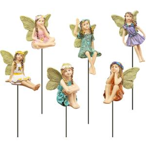 Fairy Garden Vintage Resin Fairy Figurines for Outdoor Garden Yard Lawn Supplies Home Decor Set of 6