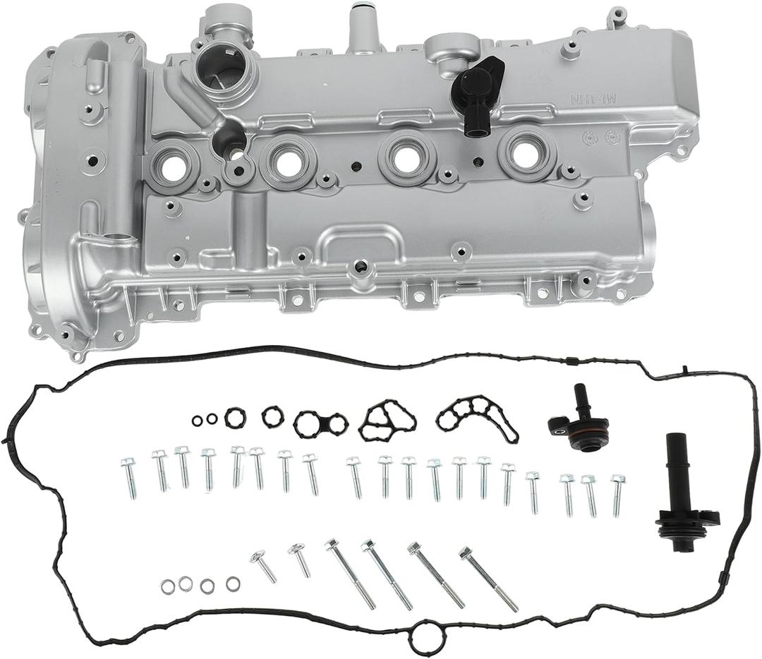 Engine Valve Cover for Chevrolet Malibu 2.0L 2013-2022 Durable No.12686424 Aluminum Alloy Silver Tone Valve Rocker Cover W/Gasket Bolt PCV Valve