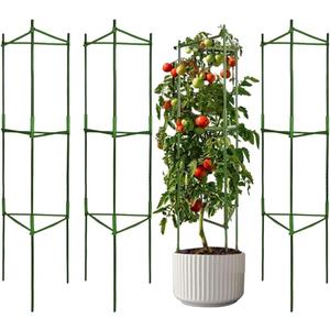 4 Pack Tomato Cage Plant Support Assembled -48inch Vegetable Trellis,Assembled Multi-Functional Garden Trellis Garden Trellis for Climbing Vegetables,Climbing Plants, Vegetables, Flowers, Fruits, Vine