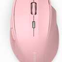 E-YOOSO Wireless Mouse for Laptop, Portable Optical Computer Mouse, 6 Buttons, Cordless 2.4GHz with USB Receiver, 5-Level 4800 DPI, 18 Months Battery Life, for PC, Chromebook, Windows, Mac(Pink)