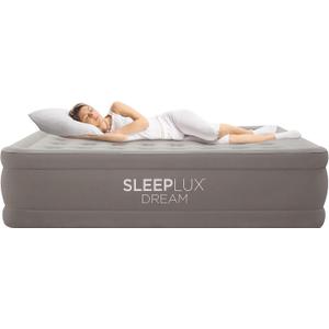 SLEEPLUX Dream Luxury Queen Air Mattress, Built-in Dual Pump, Stays Inflated All Night, 18 Double-High Blow-Up Airbed with Coil Beams, for Guests, RV Camping & Home, 