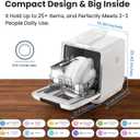 COMFEE' Countertop Dishwasher, Portable Dishwasher with 6L Built-in Water Tank, Mini Dishwasher with More Space Inside, 7 Programs, UV Hygiene& Auto Door Open, for Apartments, Dorms& RVs, White