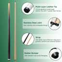 HMQQ Pool Cue Sticks 48" Billiard Cues with 13mm Leather Tip 17oz/18oz Standard or 20oz Heavy Set of 2 or 4 Durable 2-Piece Pool Sticks for Beginners, Adults, Home & Bar