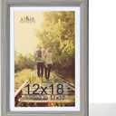 KTKDE 12x18 Wooden Picture Frame,Display Pictures 11x17 with Mat or 12x18 Without, Tempered Glass, 18 by 12 Gray Frame Wall Gallery Photo Frames Poster Frame best gift