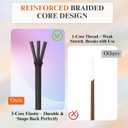 3 x CATIFLIN Elastic String for Bracelets 2 Rolls 1mm 656FT, Stretchy Cord for Beading, Jewelry Making, Pony Beads, Charms, DIY Crafts, Black and White Nylon Thread, Strong Bracelet Supplies