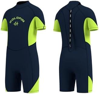 Goldfin Kids Wetsuit, Boys Girls Wet Suits Youth Toddler 3mm Neoprene Back Zip Keep Warm for Cold Water Swimming Diving Snorkeling Surfing Paddleboarding, 8