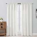 OVZME Ivory Curtains for Bedroom 72 Inches Long 2 Panels Set, Solid Thermal Insulated Light Filtering Window Curtains for Living Room, Dual Rod Pocket Soft Window Drapes, 2x40Wx72L Inches