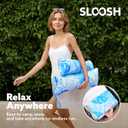 2 x Sloosh Hammock Pool Floats Adults, 4-in-1 Multi-Purpose Inflatable Pool Floaties Soft PVC Water Hammock Lounge (Blue)