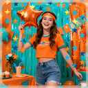 10 Pcs The Life of a Birthday Girl Party Decorations 130 ft Orange and Teal Star Hanging Garland Banner The Life of a Birthday Girl Themed Party Supplies for Wedding Bridal Shower Decoration