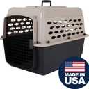 Petmate Vari Dog Kennel - Portable Dog Carriers & Crates for Medium Dogs, Airline-Friendly, Durable Plastic, Pet Carrier For Home and Travel, 28 Inches, Taupe and Black