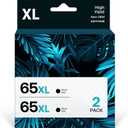 Remanufactured 65XL Ink Cartridges Black Compatible for HP Ink 65 High Yield Work with HP Deskjet 3755 3722 3752 3730 2652 2620 2655 Envy 5055 5030 5052 5032 (Black, 2-Pack)