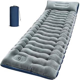 FUN PAC Camping Sleeping Pad, Ultralight Camping Mat with Pillow, Built-in Foot Pump Inflatable Sleeping Pads Compact for Camping Backpacking Hiking Traveling Tent,Single