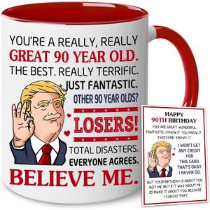 BECHUSKY 90th Birthday Gifts For Men Women - 1936 Birthday Gifts Ideas - 90th Mug For Grandma, Grandpa - 90 Years Old Mom, Dad - Turning 90th Present - 1936 Gift - Present for 90 year old Women, Men