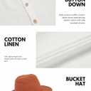 Arshiner Boys Cotton Linen Shorts Sets Button Down Short Sleeve Shirt and Shorts with Bucket Hat Summer Beach Outfits (White)