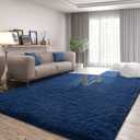 FlyDOIT Large Area Rugs for Living Room, 4x6 Feet Navy Blue Shaggy Rug Fluffy Throw Carpets, Ultra Soft Plush Modern Indoor Fuzzy Rugs for Bedroom Girls Kids Nursery Room Dorm Home Decor