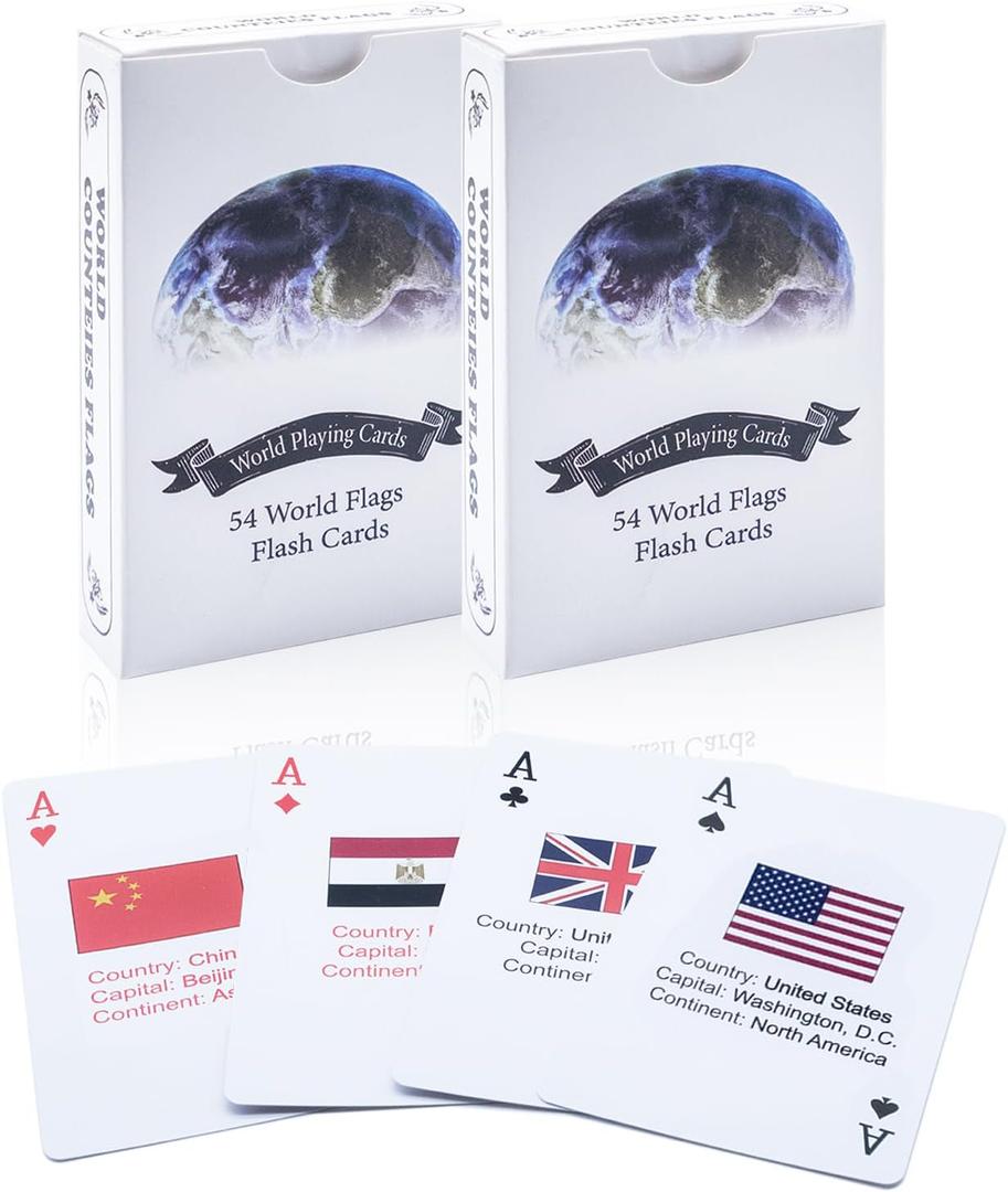 2 Decks World Flag Flash Cards