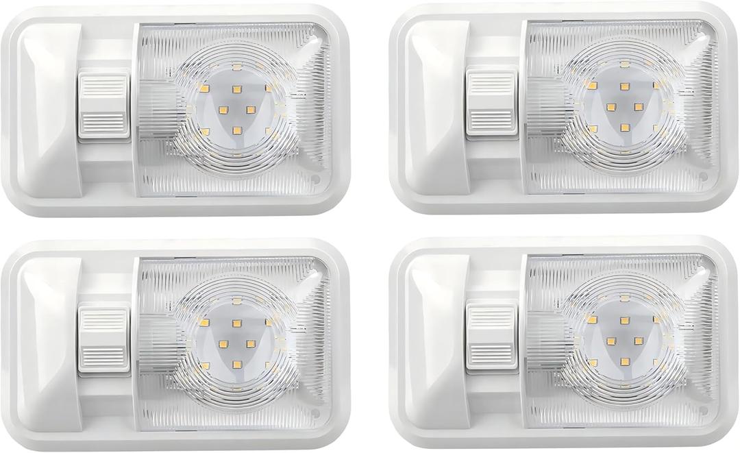 12 Volt LED RV LED Lights with ON/Off Switch - Daylight 6500K 3.5 W 400LM, Interior Lighting for RV Van Trailer Camper Boat - Pack of 4