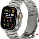 Anlinser No Tool Needed Bands Compatible with Apple Watch Band 49mm 46mm 45mm 44mm 42mm for Women Men, Stainless Steel Metal Strap Designed for iWatch Ultra 3/2/1 SE Series 11 10 9 8 7 6-1 (Titanium)