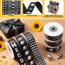 60 Yard Homecoming Mum Ribbon 7/8'' Black and Silver Football Satin Ribbon