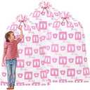 Zonon 2 Pcs Extra Large Baby Shower Bags Gift Jumbo Large Gift Bag Storage Oversized Plastic Gender Reveal Storage Wrap for Birthday Holiday Party Favors, (Pink Footprint)
