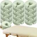 Macarrie 24 Pcs Face Cradle Covers for Massage Table Microfiber Reusable Soft Thicker Massage Table Headrest Covers Bulk Oil Proof Cradle Head Rest Sheets for Spa Beauty Salons(Sage)