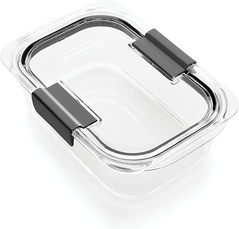 Rubbermaid Brilliance Food Storage Container, 100% Leak-Proof, Medium, 3.2 Cup