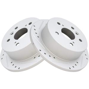 TRQ Rear Performance Brake Rotors Set Premium G-Coated Cross Drilled & Slotted Compatible with 2002-2003 Lexus ES300 2004-2006 ES330 2005-2007 Toyota Avalon 2002-2006 Camry 2004-2008 Solara