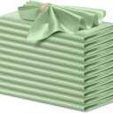 P Pothuiny 12 Pcs Silky Sage Green Satin Napkins 17 x 17 Inches, Square Smooth Wedding Dinner Napkins Satin Cloth Napkins Table Napkins for Banquet Party Restaurant Decor, Thanksgiving, Christmas