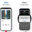 JSAUX Lightning to 3.5mm Audio Cable 6FT, Apple MFi Certified AUX Cord for iPhone Headphones Jack Compatible with iPhone 14/14 Plus/14Pro/13/13 Pro Max/12/12 Pro/11 Pro/X/XS/XR/8/Car Stereo-Red