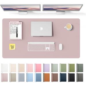 YSAGi Leather Desk Pad Protector, Office Desk Mat, Large Mouse Pad, Non-Slip PU Leather Desk Blotter, Laptop Desk Pad, Waterproof Desk Writing Pad for Office and Home(Grayish Lavender, 47.2" x 23.6")