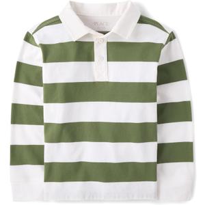 The Children's Place Boys' Long Sleeve Rugby Polo, Large