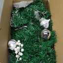 MorTime 9 FT LED Christmas Garland with Berries Bows Christmas Balls, Pre-Lit Artificial Garland with 50 Warm White LED Lights for Indoor Outdoor Christmas Decorations