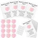 Mimorou 48 Sets Back to School Gift Pocket Hug Token Bulk Heart Shape Stones with Card, Organza Bag Pocket Heart Stone Greeting Exchange Keepsake Relationship Card for Friend Family Celebration