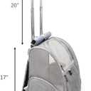 Lollimeow Pet Rolling Carrier, Dog Backpack with Wheels,Cats,Puppies Travel Bag with Wheels,Dog Trolley(Grey)