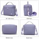 NOL Natural Organic Lifestyle Insulated Lunch Bags for Women Cooler Bag Lightweight Nylon Waterproof Lunch Box For Work (Light purple, Medium(normal))