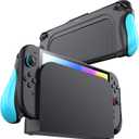 2 x Ergonomic Grip Case for Switch 2 2025 Model Lightweight Protective Cover Compatible with Switch 2 7.9 Inch, Anti-Slip Handles, Dockable Design, Easy Installation