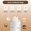 Dust Collection Bag Compatible with Dewalt Planer 70399 DW735 DW734, featuring 4" Port 30 Micron Dust Collector Filter & 4" Key Hose Clamp All 4" OD Woodworking Machines.