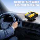 2 x 2-in-1 Portable Car Heater & Cooler Fan, 12V Fast Windshield Defroster and Defogger with 360 Rotation, Plugs into Cigarette Lighter (Yellow)