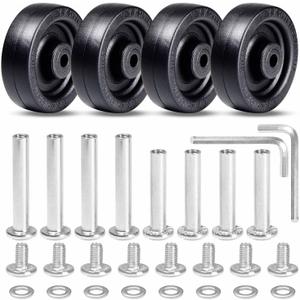 MroMax 4Pcs Luggage Wheels Replacement, 2 Inch (50 x 16mm) Rubber Suitcase Replacement Wheels Wear-Resistant Repair Wheels for Luggage