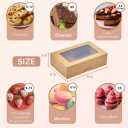 Leafiew 30 Pack Cookie Boxes with Window for Gift Giving 9x6x3 Inches Bakery Boxes - Small Cookie Containers for Treats, Desserts, Strawberries, Cupcake, Pastry, Charcuterie, Baked Goods (Brown)