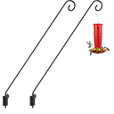 iBorn Wall Mount Deck Hook, 40" Squirrel Proof Bird Feeder Pole, Heavy Duty Extended Reach Wall Mounted Deck Hook Wall Pole, 180° Rotatable Arm, Solid Wire, Pack of 2