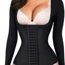 Gotoly Women Waist Trainer Corset Tummy Control Shapewear Upper Arm Shaper Post Surgical Slimmer Compression Tops (Black, M)