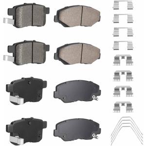 8PCS Rear Semi-Metallic &Front Ceramic Brake Pads Fit for Honda Accord 2.4L 2008 2009 2010