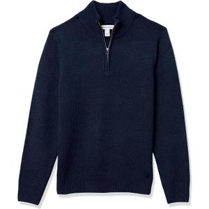 Amazon Essentials Men's Long-Sleeve Soft Touch Quarter-Zip Sweater, M