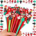 Christmas Pens Bulk for Kids, 35Pcs Cartoon Gel Ink Pen with Black Ink for Teacher Students School Christmas Party Gifts