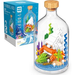 Creative Fish Toy Building Set,Adult Mini Animal Friend Set,Party Favors Gift for Friends,Animal Lover Office Home Decor Building Block,New Year Easter Birthday Gift for Family(Hermit Crab)