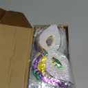 Hanaive 50 Pcs Mardi Gras Masks for Women Mardi Gras Sequin Shining Mask Bulk Masquerade with Elastic Band Photo Props Decorations for Party